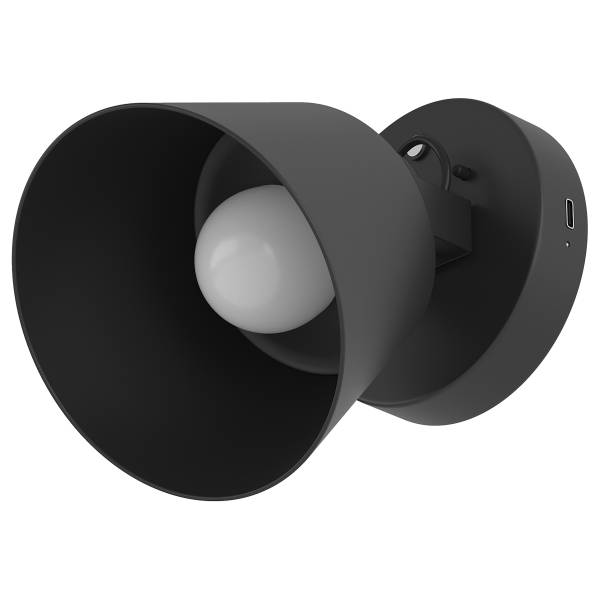 Applique murale à batterie SMI Variateur à 3 niveaux - télécommande incluse - Noir