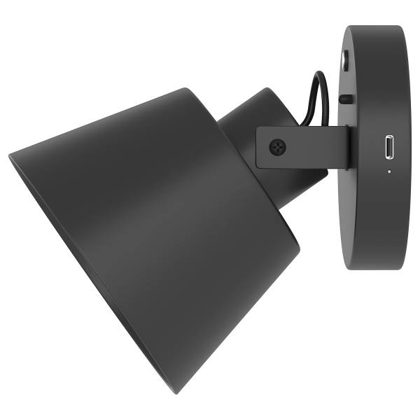 Applique murale à batterie SMI Variateur à 3 niveaux - télécommande incluse - Noir