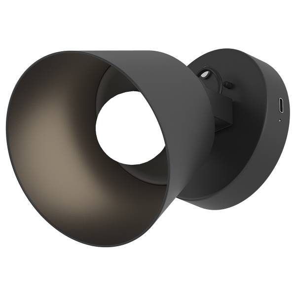 Applique murale à batterie SMI Variateur à 3 niveaux - télécommande incluse - Noir