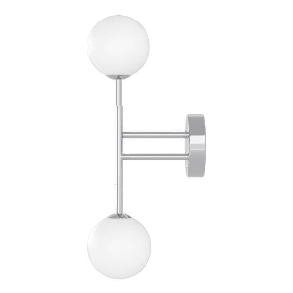 Lampada da parete ricaricabile RIGI 2 punti luce, dimmerabile su 3 livelli - Bianco / Cromo