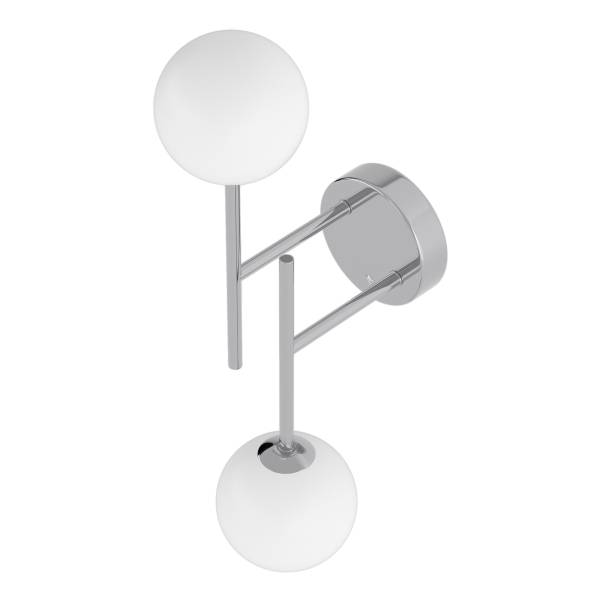 Lampada da parete ricaricabile RIGI 2 punti luce, dimmerabile su 3 livelli - Bianco / Cromo