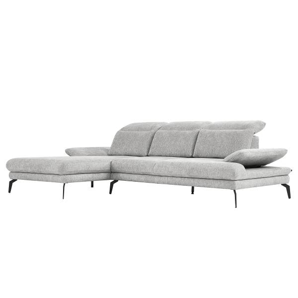Divano con chaise longue Sajoi Grigio - Longchair preimpostata a sinistra