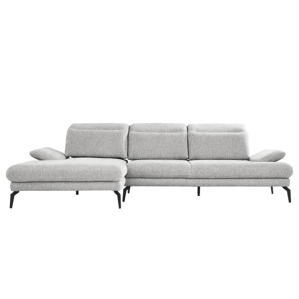 Divano con chaise longue Sajoi Grigio - Longchair preimpostata a sinistra