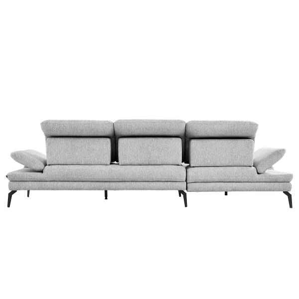 Divano con chaise longue Sajoi Grigio - Longchair preimpostata a sinistra