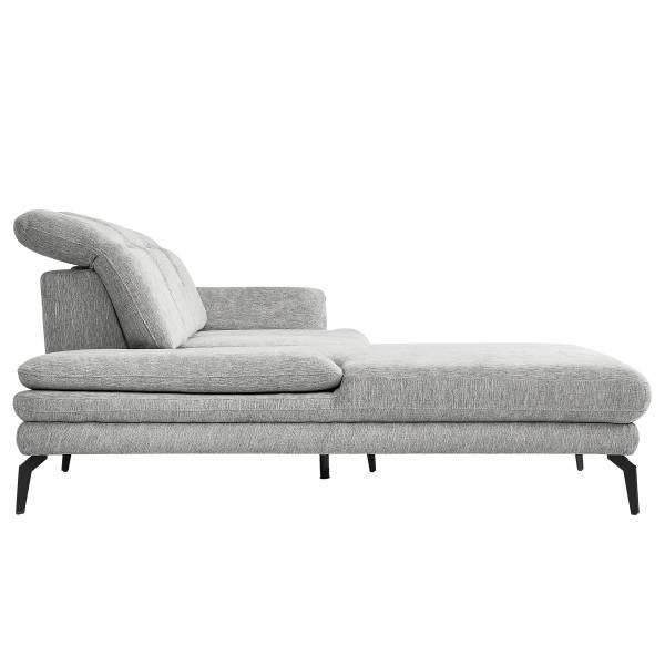 Divano con chaise longue Sajoi Grigio - Longchair preimpostata a sinistra