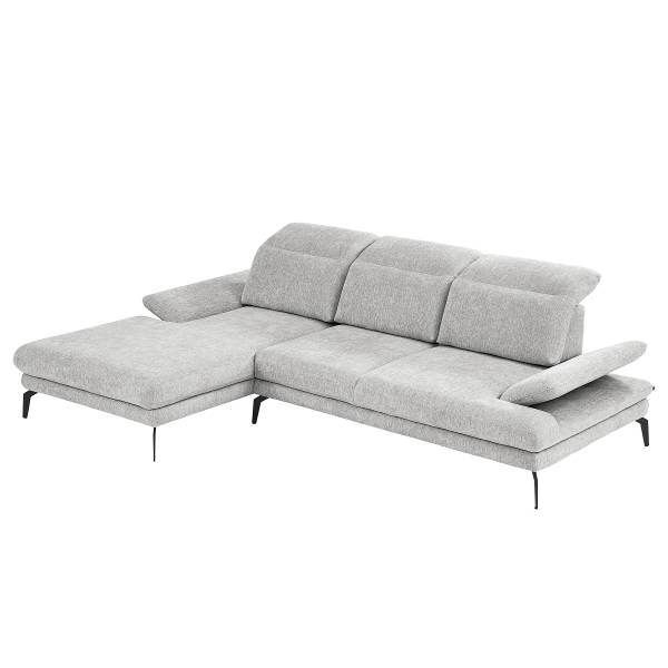 Divano con chaise longue Sajoi Grigio - Longchair preimpostata a sinistra