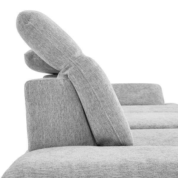Divano con chaise longue Sajoi Grigio - Longchair preimpostata a sinistra