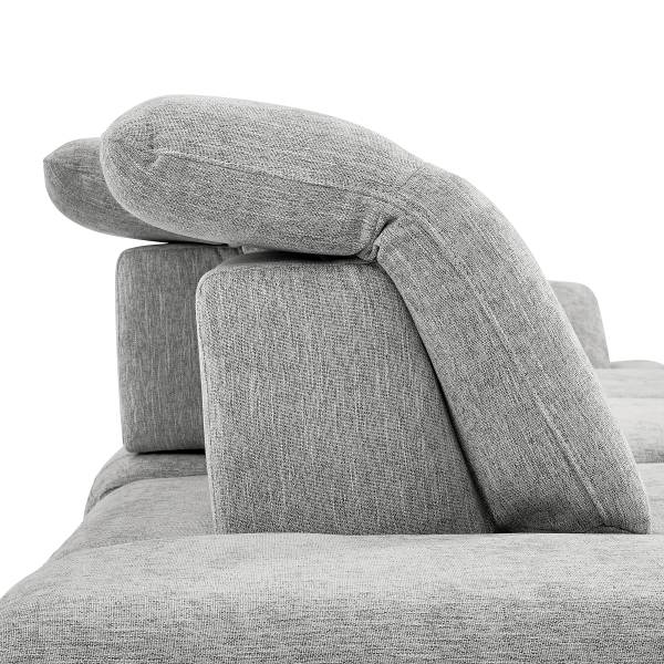 Divano con chaise longue Sajoi Grigio - Longchair preimpostata a sinistra