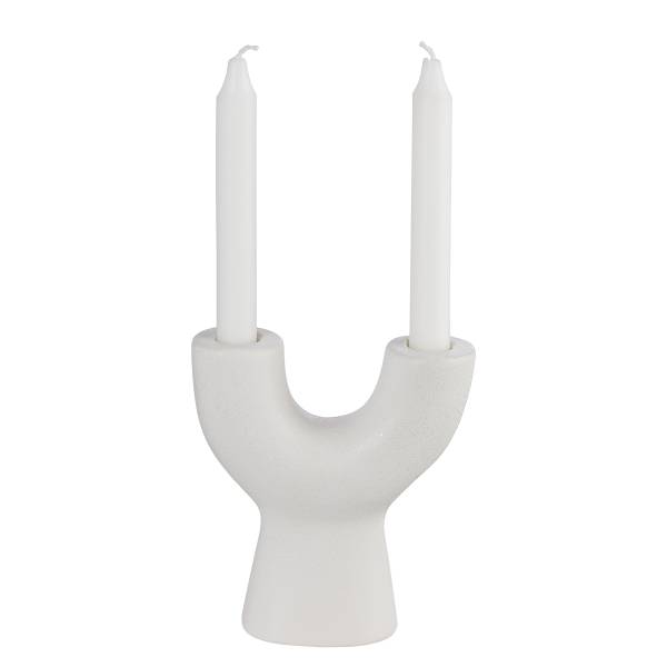 Portacandele TWIN Grès - Crema