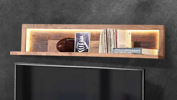 Massives Wandboard Hudson Inkl. Beleuchtung - Akazie
