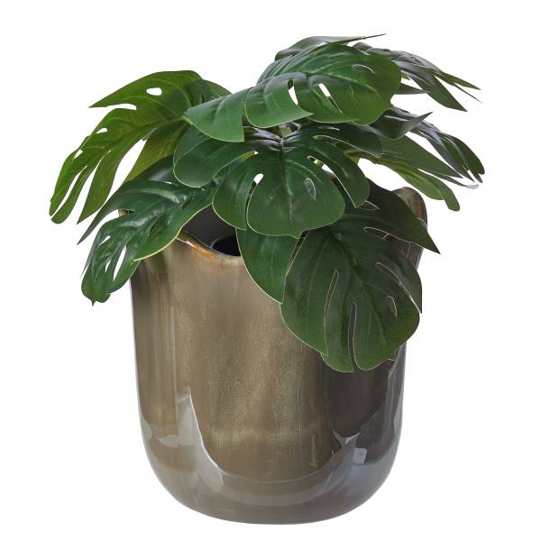 Bloempot GLAZE steengoed - olijfgroen