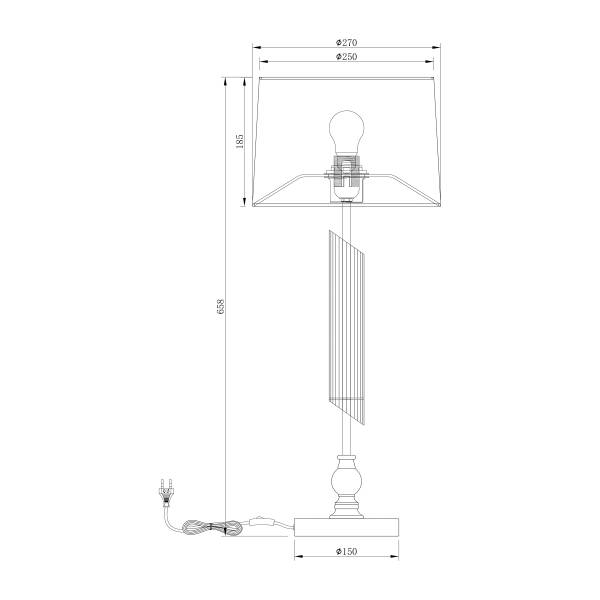 Tischleuchte LUZIA Leinen / Eisen - Weiß / Gold