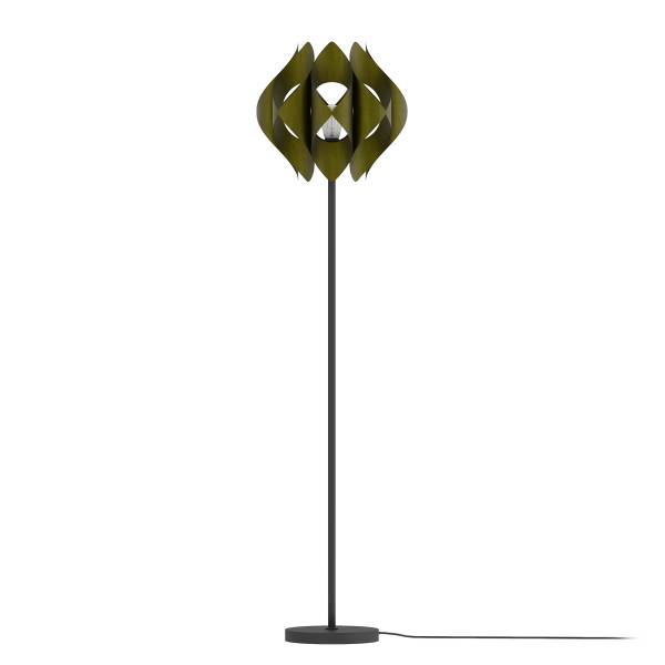 Stehleuchte PRESSO Eisen - Gold / Schwarz