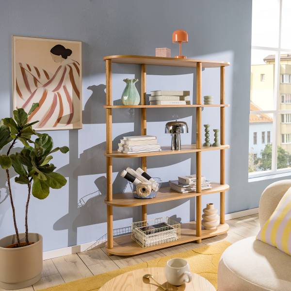 Étagère Ticonic - 117 cm Placage en bois véritable - Chêne