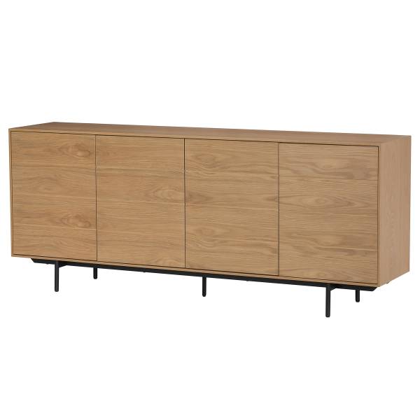 Madia di legno impiallacciato Katiya Rovere / Nero