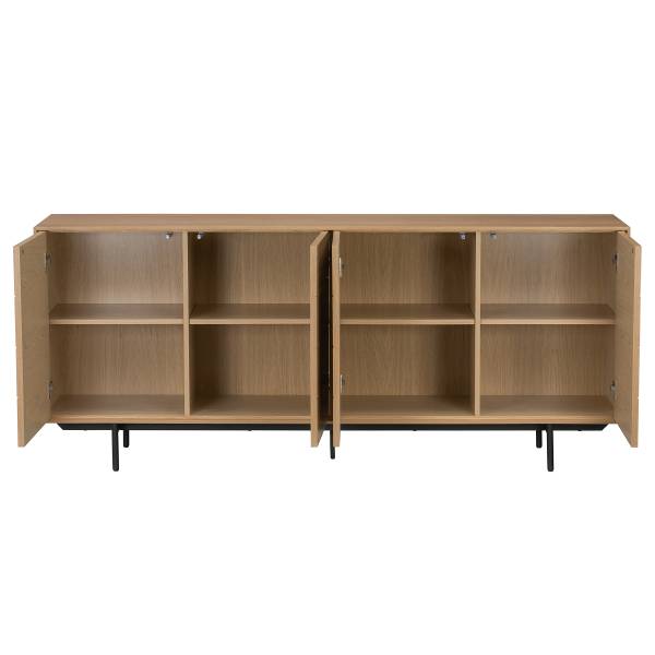 Madia di legno impiallacciato Katiya Rovere / Nero