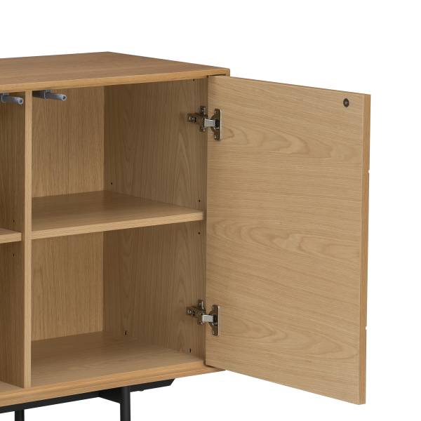 Madia di legno impiallacciato Katiya Rovere / Nero