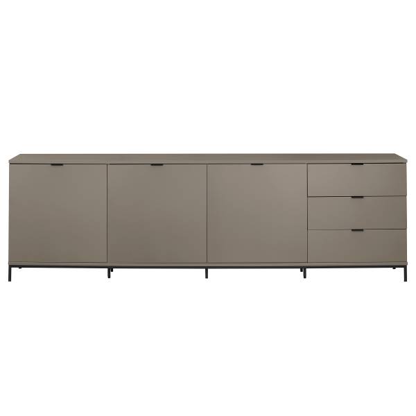 Sideboard HARMA 240 cm Taupe / Schwarz - Taupe