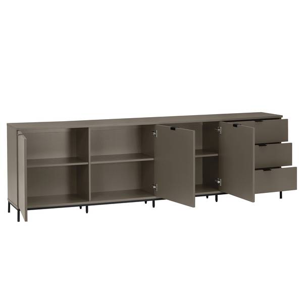 Sideboard HARMA 240 cm Taupe / Schwarz - Taupe