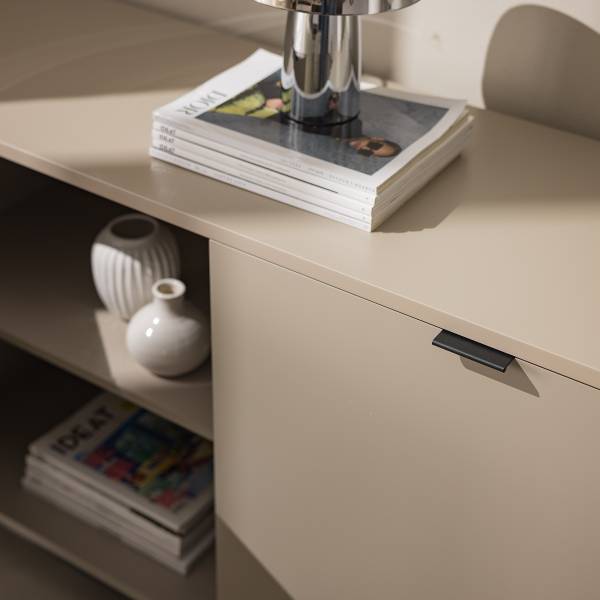 Sideboard HARMA 240 cm Taupe / Schwarz - Taupe