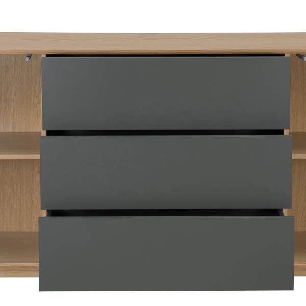 Sideboard Dokaba Eiche / Dunkelgrau