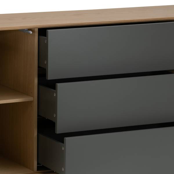 Sideboard Dokaba Eiche / Dunkelgrau