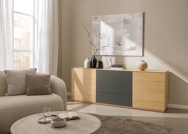 Sideboard Dokaba Eiche / Dunkelgrau