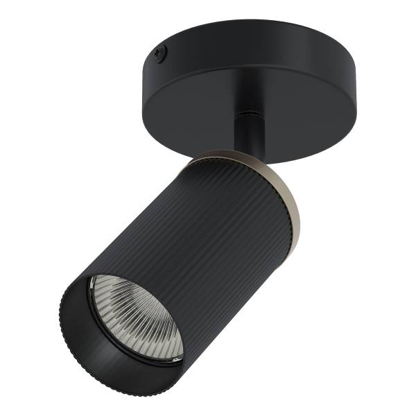 Lampada da soffitto 1 punto luce URS ferro - Nero / Argento