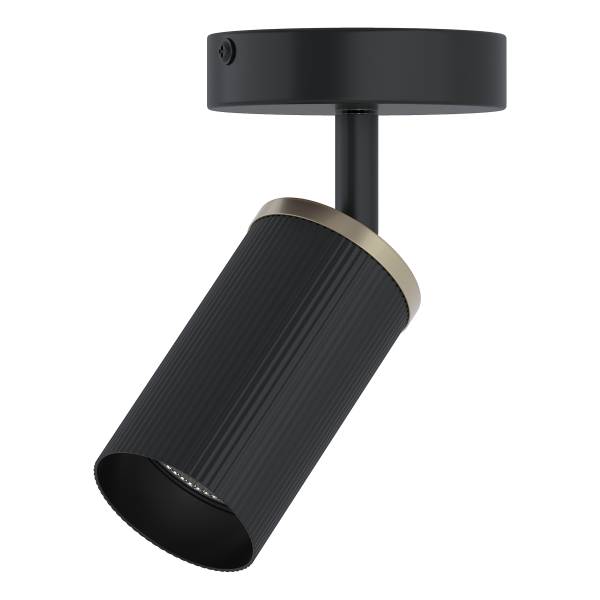 Lampada da soffitto 1 punto luce URS ferro - Nero / Argento