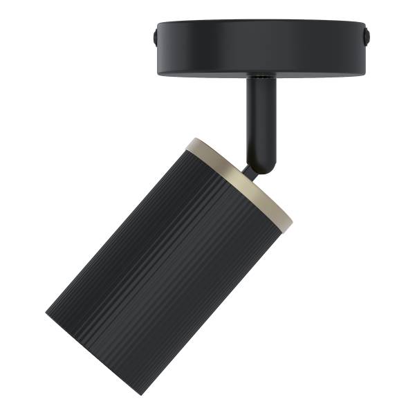 Lampada da soffitto 1 punto luce URS ferro - Nero / Argento