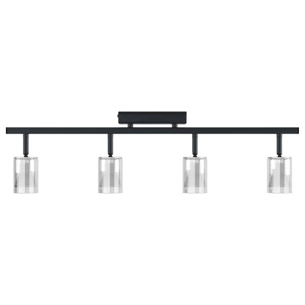 Plafondlamp RAPA rookglas/ijzer - 4-lichts