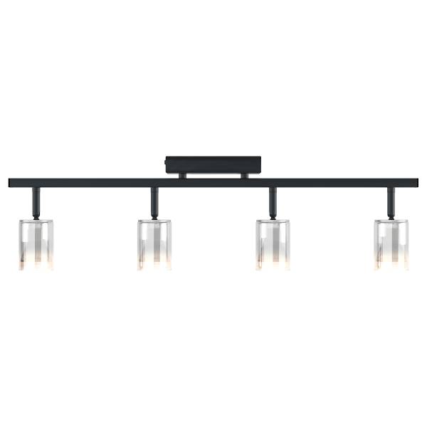 Plafondlamp RAPA rookglas/ijzer - 4-lichts