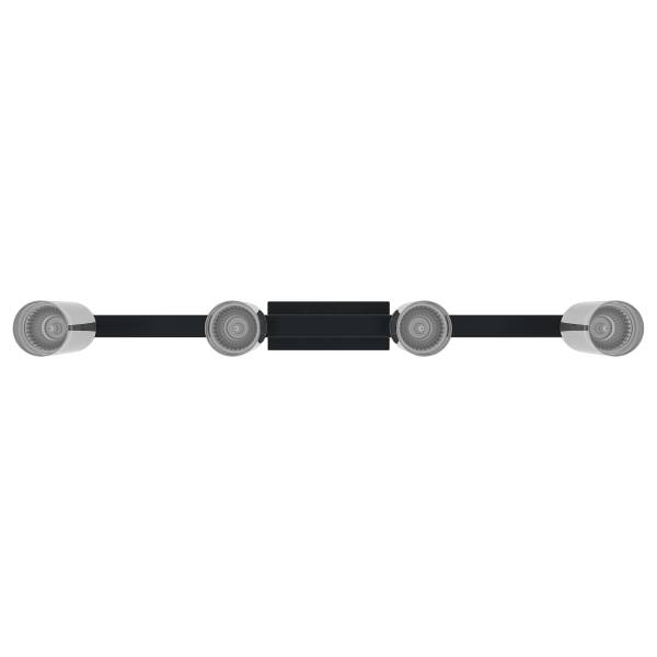 Plafondlamp RAPA rookglas/ijzer - 4-lichts