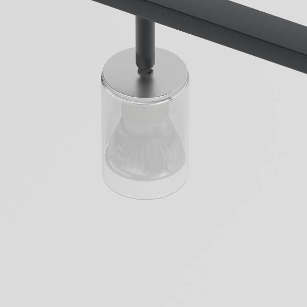 Plafondlamp RAPA rookglas/ijzer - 4-lichts
