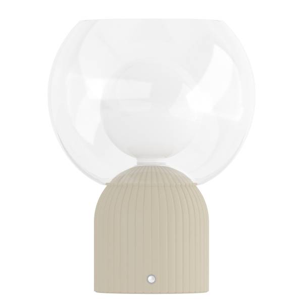 Lampe de table rechargeable VISOR Verre / Fer - Beige