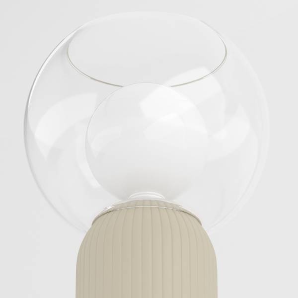 Lampe de table rechargeable VISOR Verre / Fer - Beige