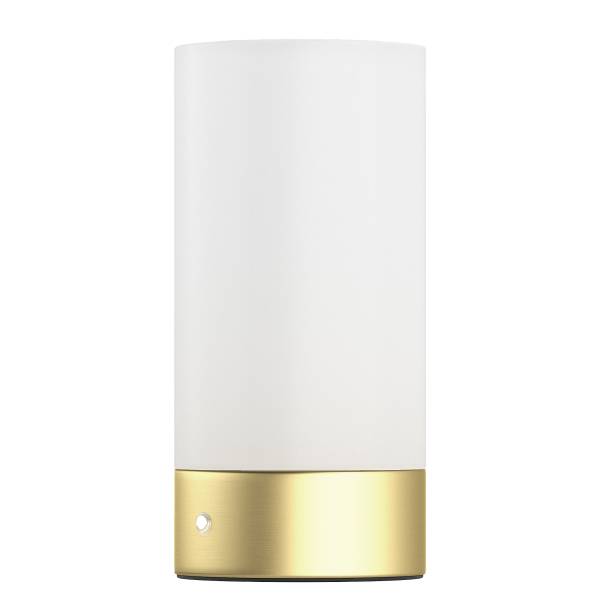 Lampada ricaricabile RICKSON Vetro opale / Ferro - Bianco / Ottone