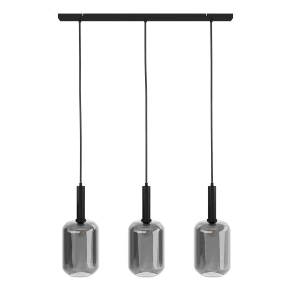 Pendelleuchte MOME 3-flammig Rauchglas / Eisen