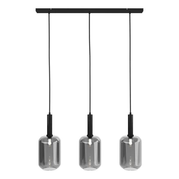 Pendelleuchte MOME 3-flammig Rauchglas / Eisen