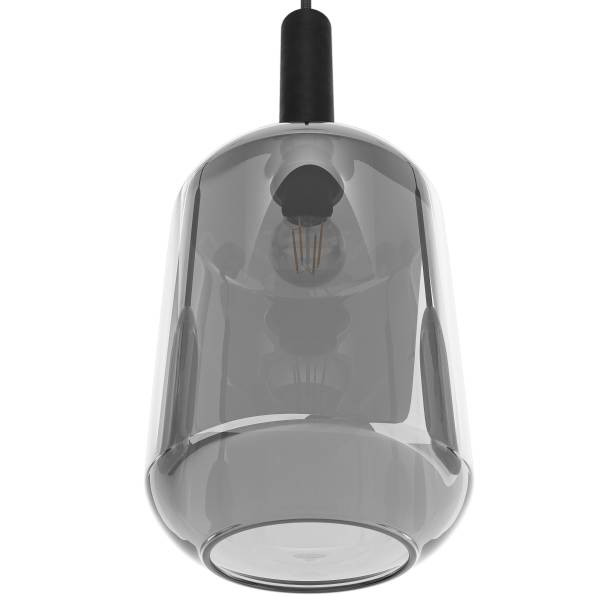 Pendelleuchte MOME 3-flammig Rauchglas / Eisen