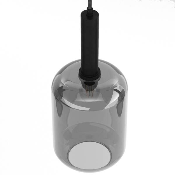 Pendelleuchte MOME 3-flammig Rauchglas / Eisen