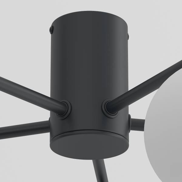 Deckenleuchte REI Eisen - 5-flammig - Schwarz