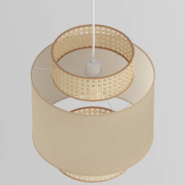 Lampada a sospensione KOLEK Lino / Rattan - 1 punto luce