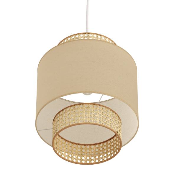 Lampada a sospensione KOLEK Lino / Rattan - 1 punto luce