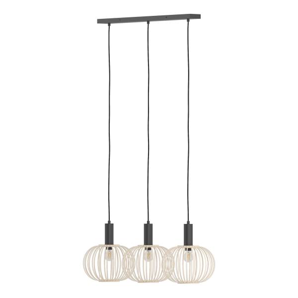 Suspension ZESTA - 3 ampoules Bambou massif / Fer