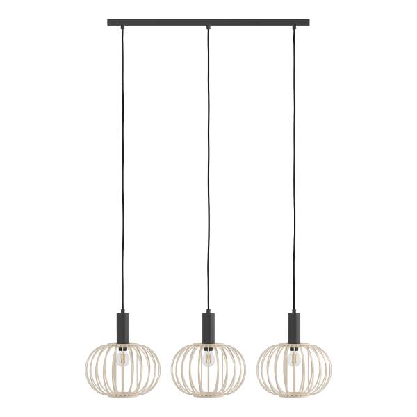 Suspension ZESTA - 3 ampoules Bambou massif / Fer