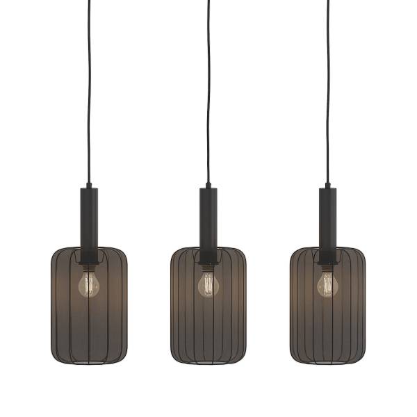 Pendelleuchte ONI Nylon / Eisen - 3-flammig - Schwarz
