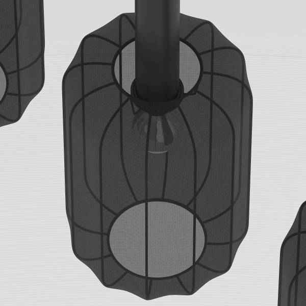 Pendelleuchte ONI Nylon / Eisen - 3-flammig - Schwarz