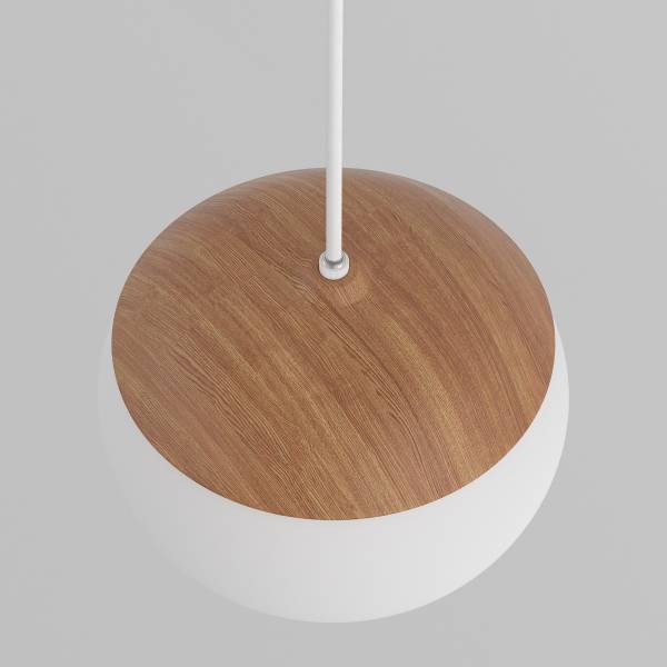 Suspension MENTY - Type B Verre opalin / Fer - 1 ampoule