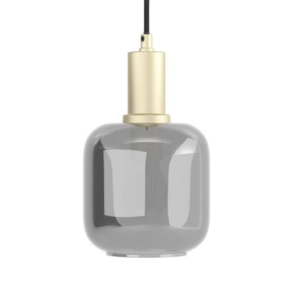 Lampada a sospensione 1 punto luce MOME Vetro fumé / Ferro - Ottone